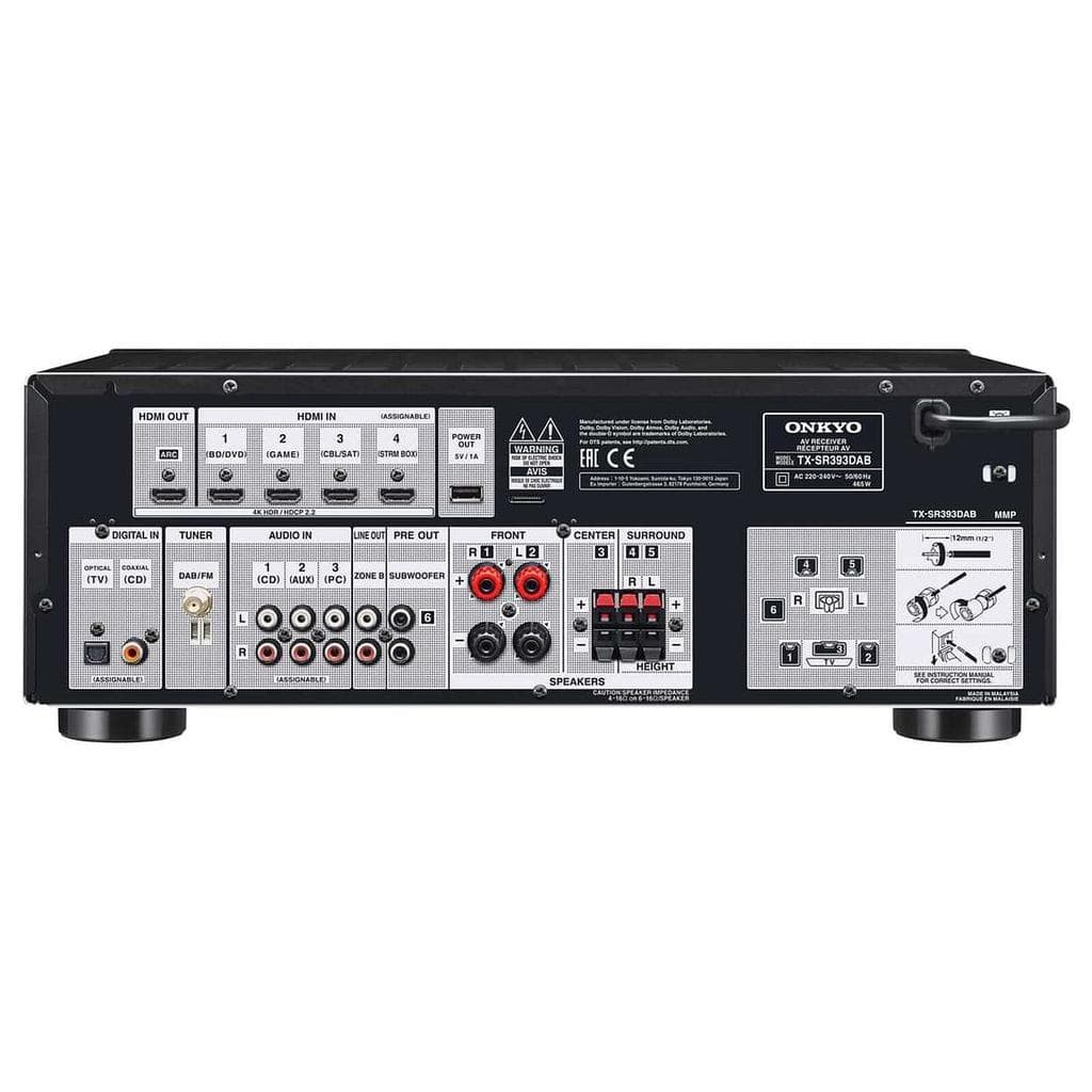 Amplificateur Onkyo TX-SR393D-B