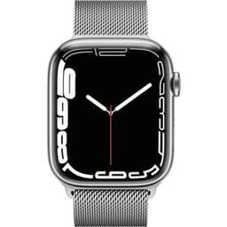 Apple Watch (Series 7) 2021 GPS 45 mm - Acier inoxydable Gris - Bracelet milanais Gris