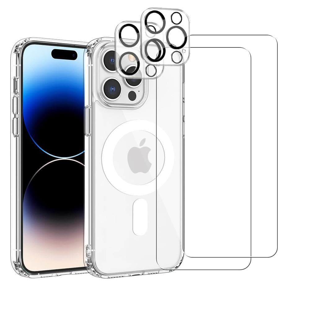 Coque iPhone 14 Pro et 2 écrans de protection - TPU - Transparent