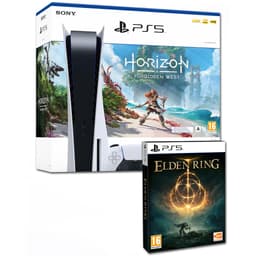 PlayStation 5 825Go - Blanc + Horizon Forbidden West + Elden Ring