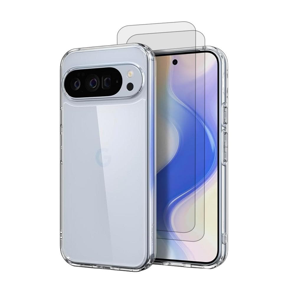 Coque Pixel 10 Pro XL et 2 écrans de protection - TPU - Transparent