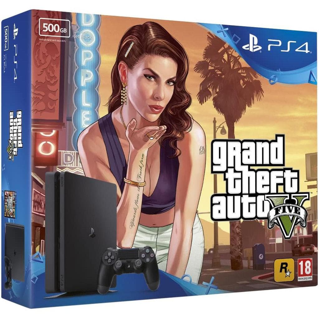 PlayStation 4 Slim 500Go - Noir + Grand Theft Auto V