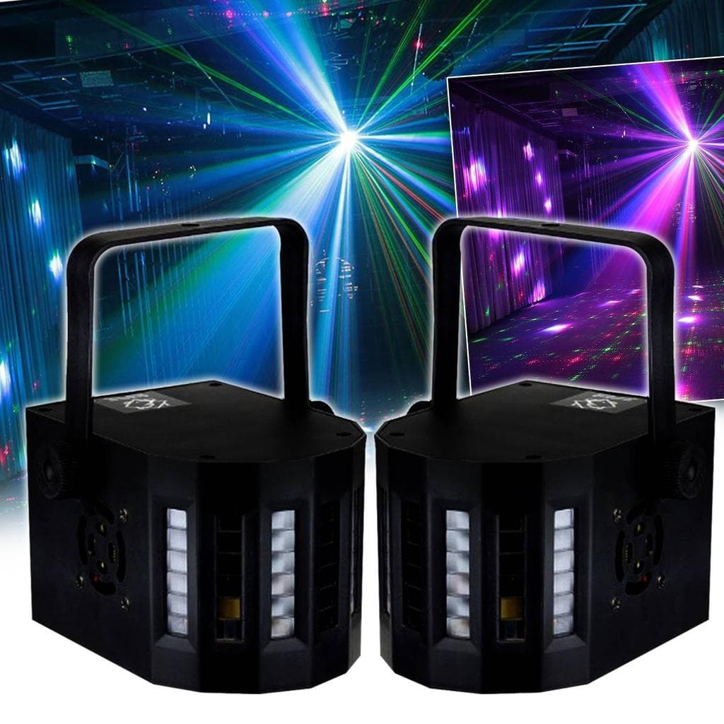 Éclairage Pack jeux de lumières 2 MINI DERBY Kolor Zirkus 80 faisceaux lumineux Koolstar EFFET LIGHT à 6 LED RVB