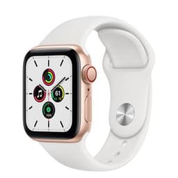 Apple Watch Series 6 (2020) GPS + Cellular 40 mm - Acier inoxydable Or - Bracelet sport Blanc