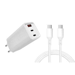 Câble et Prise Murale (USB-C + USB-C) 65W - WTK