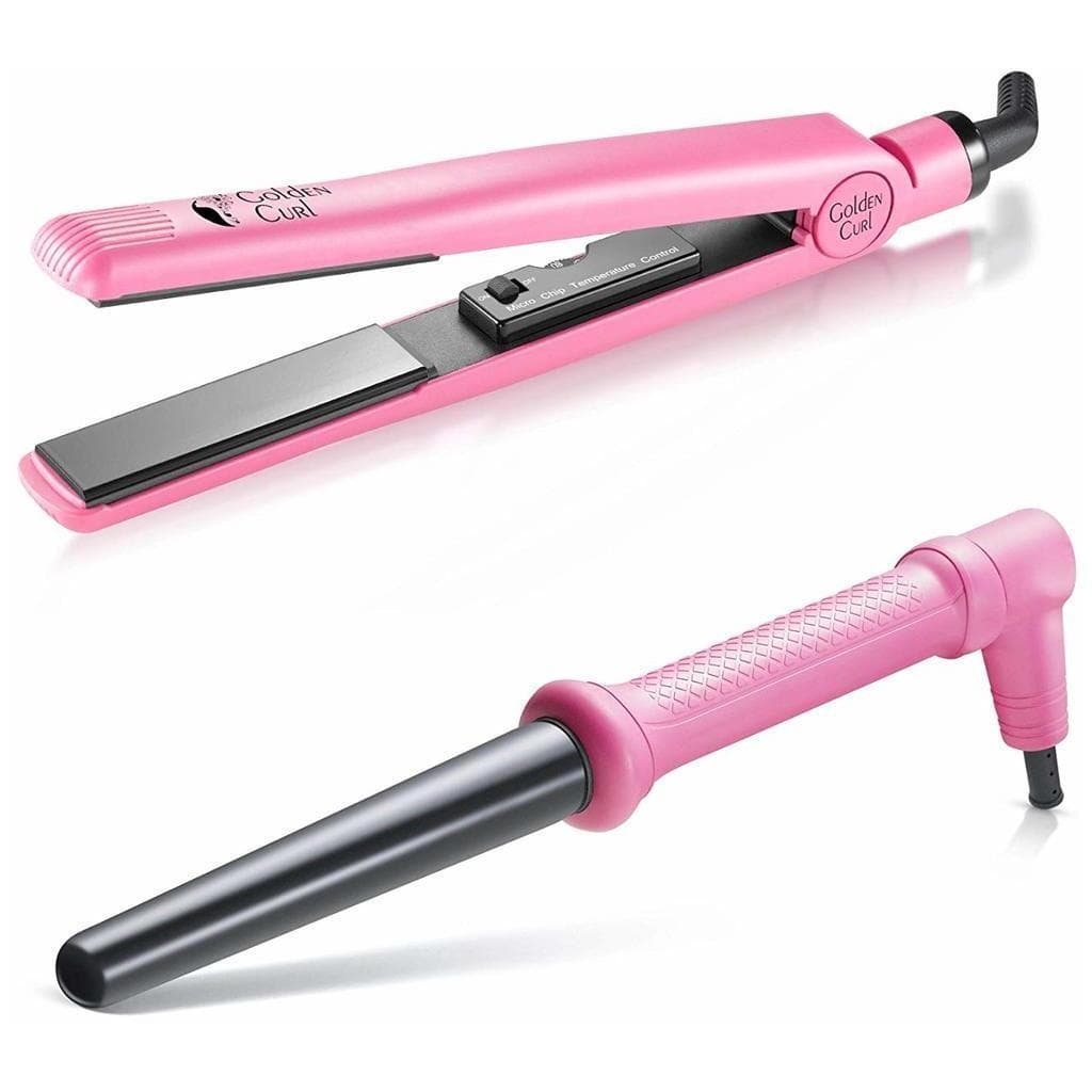 Lisseur Golden Curl The Double Gold Set Duo - Rose