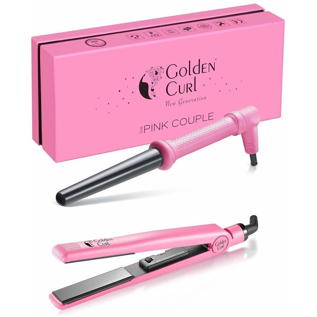 Lisseur Golden Curl The Double Gold Set Duo - Rose