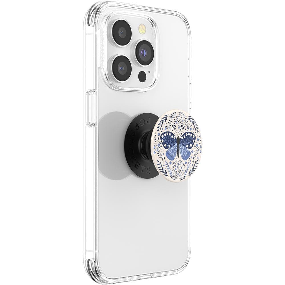 Stabilisateur Support PopGrip Adhésif Stand et Selfie Boho Butterfly Noir Popsockets