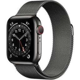 Apple Watch Series 6 (2020) GPS + Cellular 40 mm - Acier inoxydable Graphite - Bracelet milanais Noir