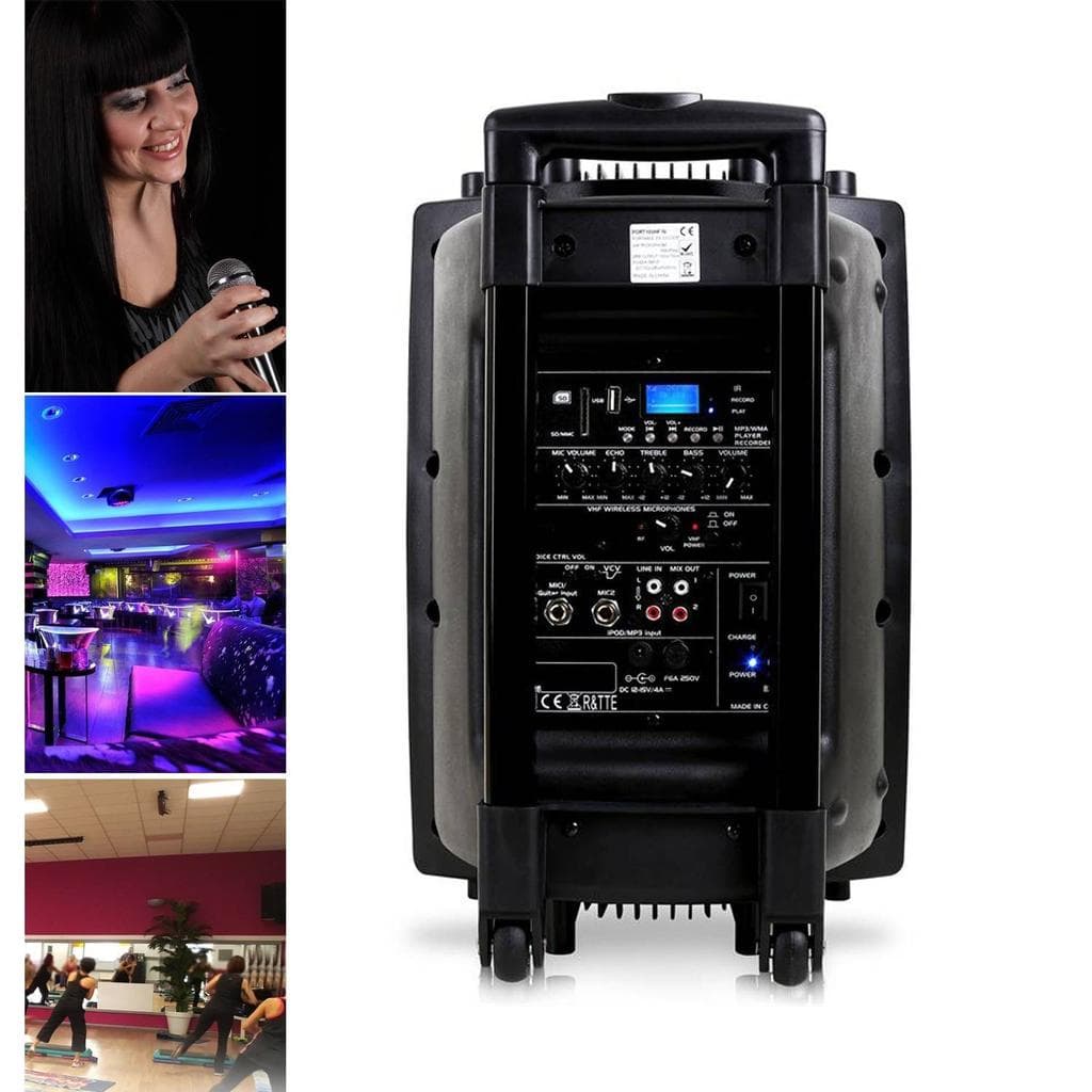 Enceintes sono Ibiza Sound Système Actif Amplifié Batterie 1400W Port12 VHF Sonorisation karaoké Musiciens DJ USB Bluetooth Mobile + Pieds