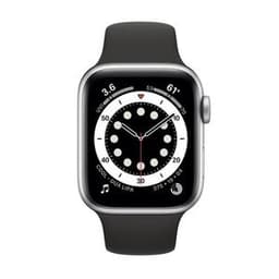 Apple Watch Series 6 (2020) GPS + Cellular 40 mm - Acier inoxydable Argent - Bracelet sport Noir