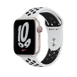 Apple Watch Series 7 (2021) GPS 41 mm - Aluminium Lumière stellaire - Bracelet sport Nike Blanc/Noir