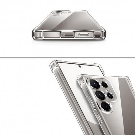 Coque Galaxy S24 Ultra et 2 écrans de protection - TPU - Transparent
