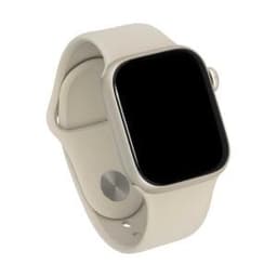 Apple Watch Series 8 (2022) GPS 45 mm - Aluminium Lumière stellaire - Bracelet sport Blanc