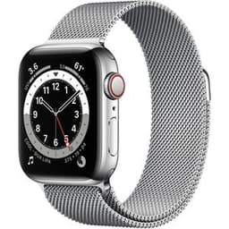 Apple Watch Series 6 (2020) GPS + Cellular 40 mm - Acier inoxydable Argent - Bracelet milanais Gris