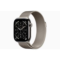 Apple Watch (2025) GPS + Cellular 42 mm - Titane Naturel - Bracelet milanais Gris