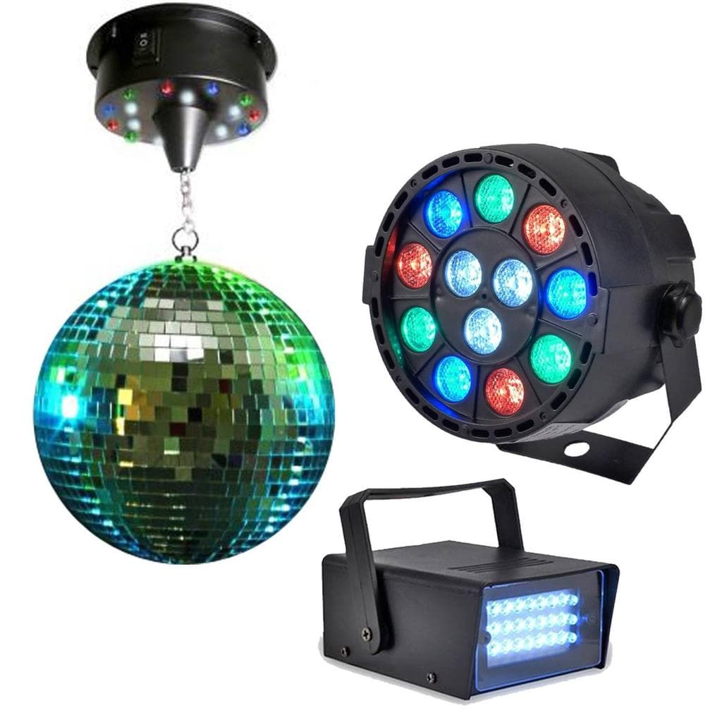 Éclairage Lytor Pack LIGHT Boule à facettes 30cm + Mini strobe + PAR-MINI-RGBW
