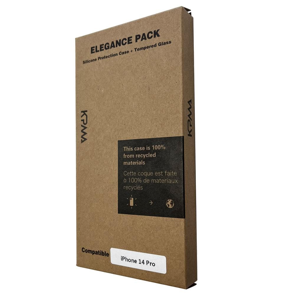 Coque iPhone 14 Pro et 2 écrans de protection - Silicone - Noir