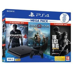 PlayStation 4 Slim 500Go - Noir - Edition limitée Uncharted 4: A Thief ́s End + God Of War + The Last of Us: Remastered + Uncharted 4: A Thief ́s End