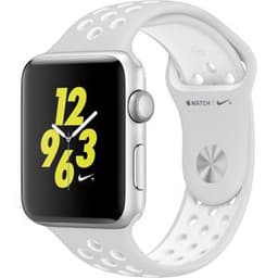 Apple Watch Series 4 (2018) GPS 44 mm - Aluminium Argent - Bracelet sport Nike Blanc