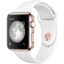 Apple Watch (Series 3) 2017 GPS + Cellular 38 mm - Aluminium Or rose - Blanc