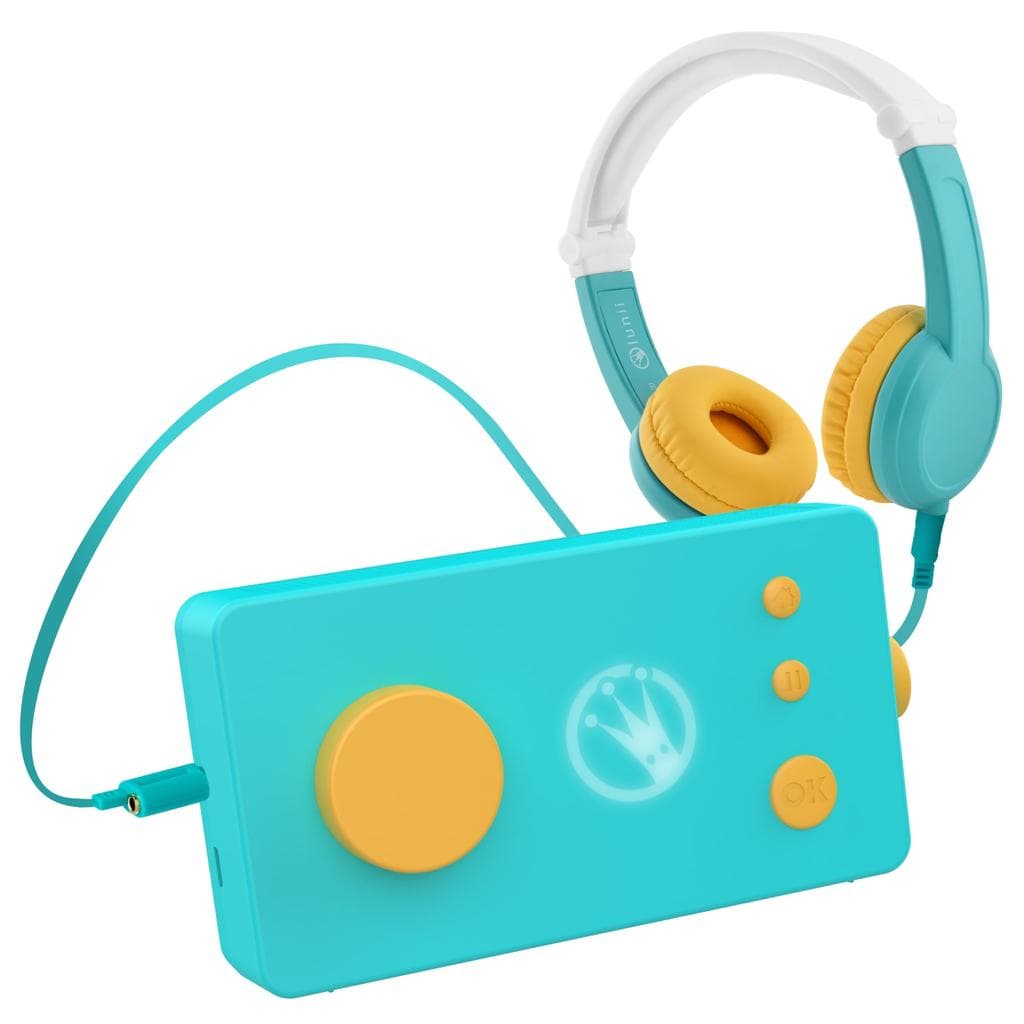 Lunii Ma Fabrique à Histoires Reconditionnée + Casque Audio - Français Vert et Jaune