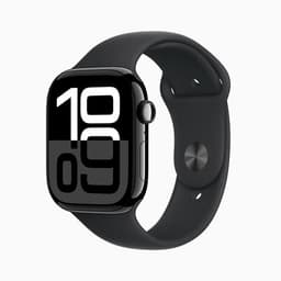 Apple Watch Series 10 (2024) GPS 42 mm - Aluminium Noir de jais - Bracelet sport Nike Noir