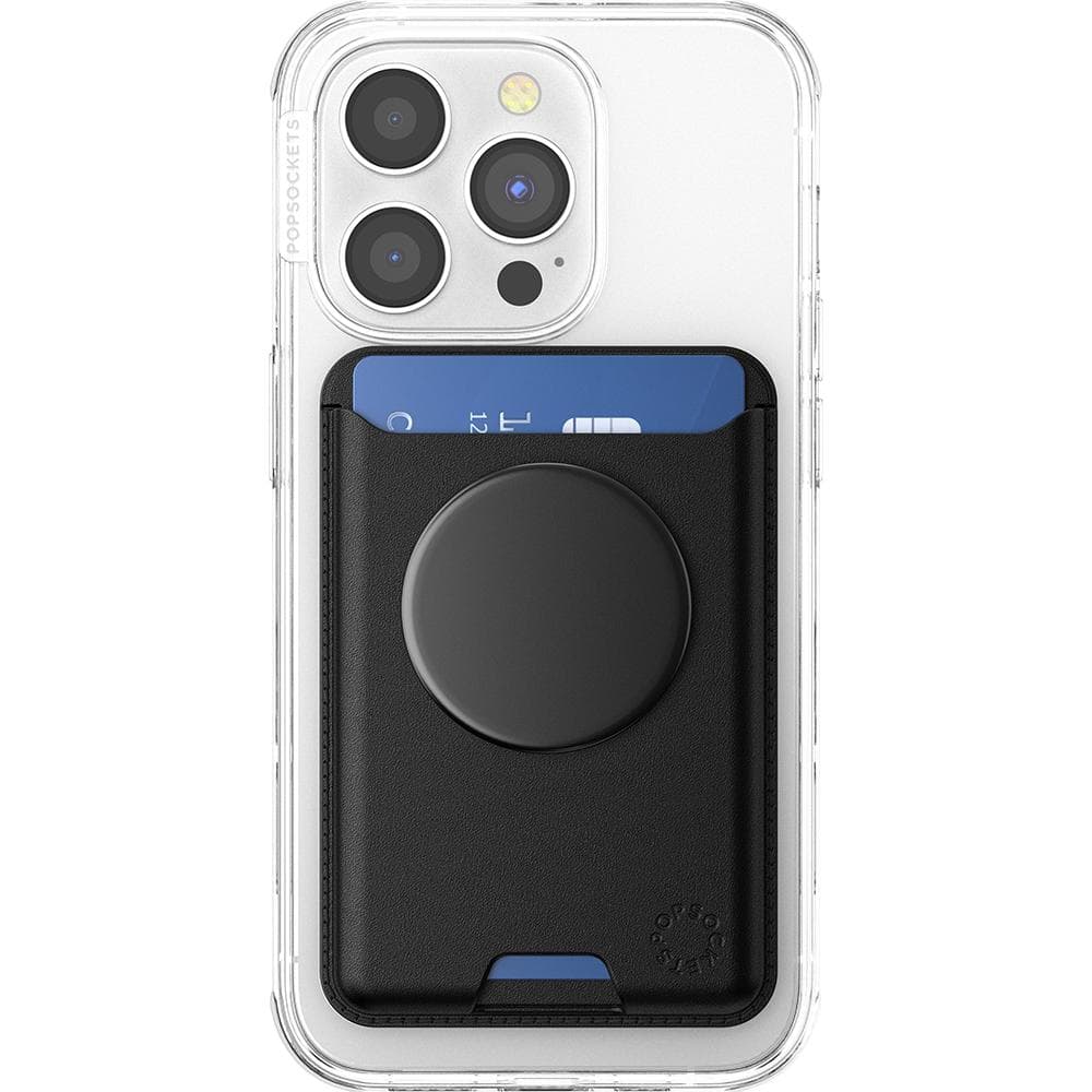 Stabilisateur Porte carte PopWallet Magnétique Stand et Selfie Noir Popsockets