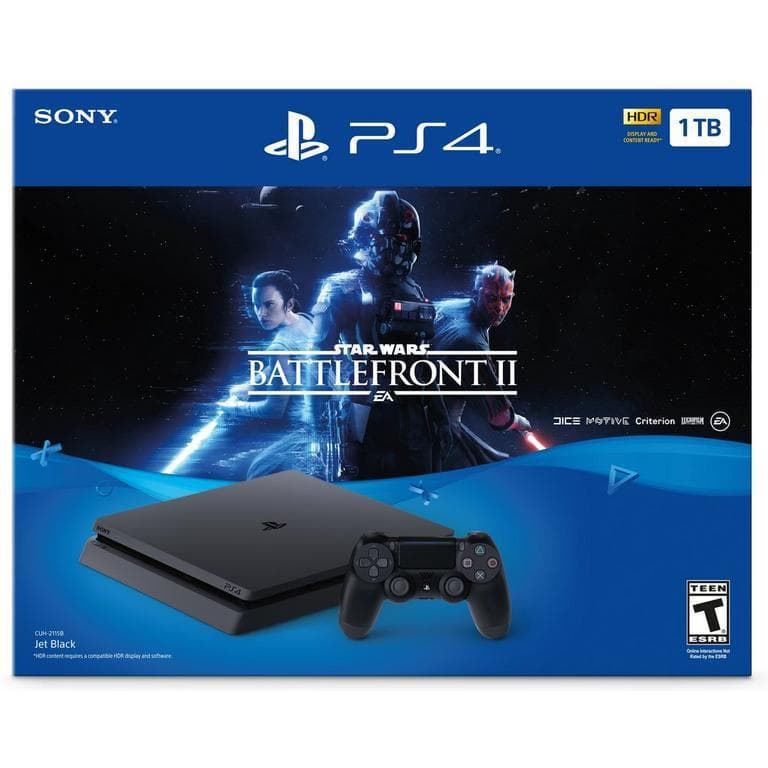 PlayStation 4 Slim 1000Go - Noir + Star Wars Battlefront II