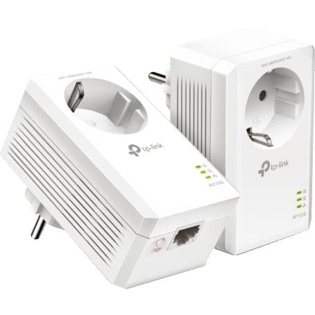 CPL Tplink Kit de 2 Adaptateurs CPL AV1000Mbps Prise gigogne + Port Ethernet Gigabit RJ45 Blanc TP-Link