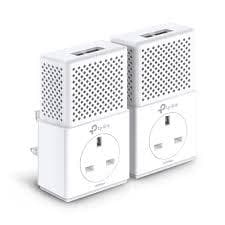 CPL Tplink Kit de 2 Adaptateurs CPL AV1000Mbps Prise gigogne + Port Ethernet Gigabit RJ45 Blanc TP-Link
