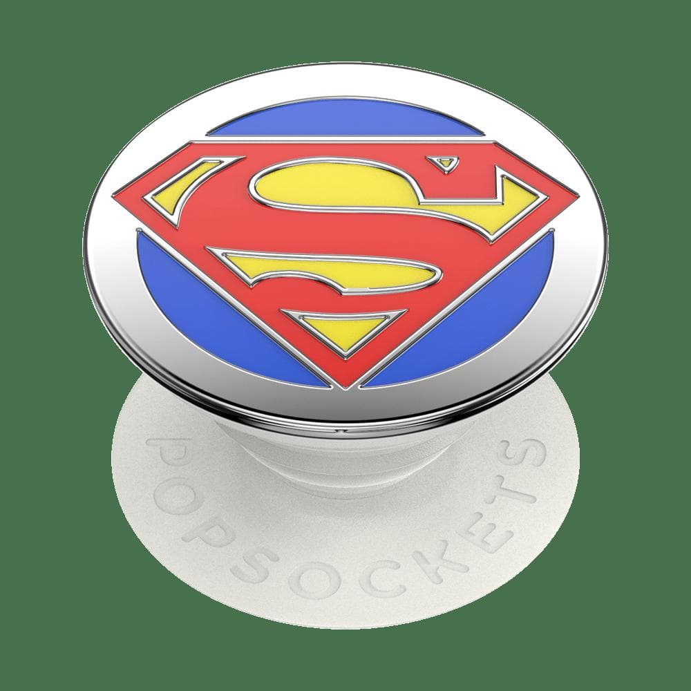 Stabilisateur Support PopGrip Enamel Adhésif Stand et Selfie Superman Blanc Popsockets