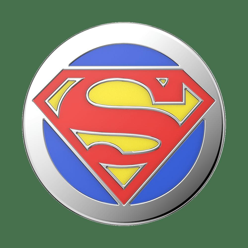 Stabilisateur Support PopGrip Enamel Adhésif Stand et Selfie Superman Blanc Popsockets
