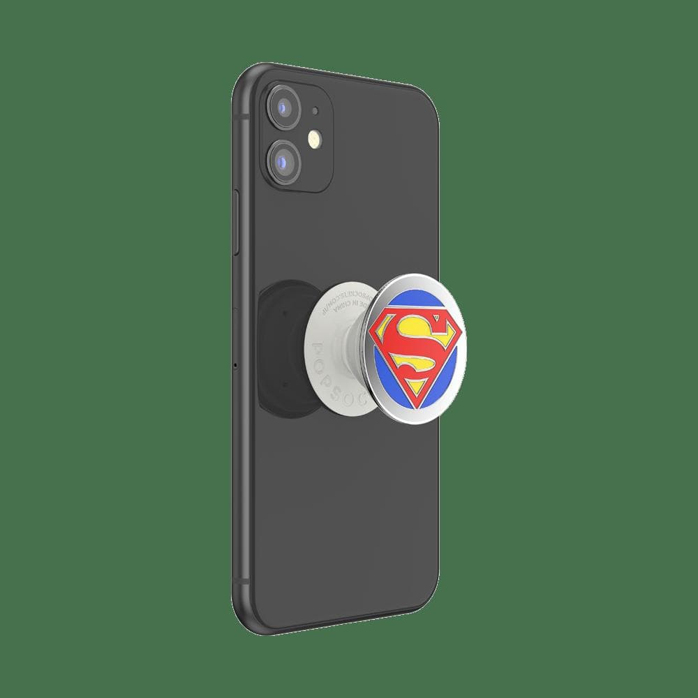 Stabilisateur Support PopGrip Enamel Adhésif Stand et Selfie Superman Blanc Popsockets