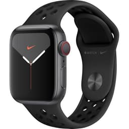Apple Watch Series 5 (2019) GPS + Cellular 40 mm - Aluminium Gris sidéral - Bracelet sport Nike Noir