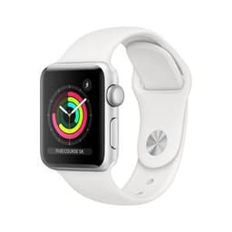 Apple Watch (Series 3) 2017 GPS 38 mm - Aluminium Argent - Bracelet sport Nike Blanc