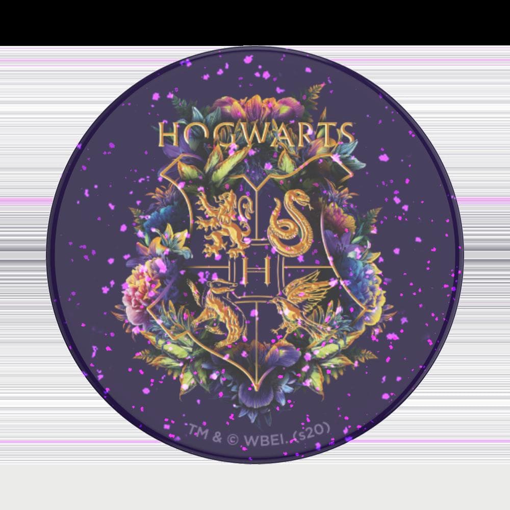 Stabilisateur Support PopGrip Glitter Adhésif Stand et Selfie Hogwarts Floral Blanc Popsockets