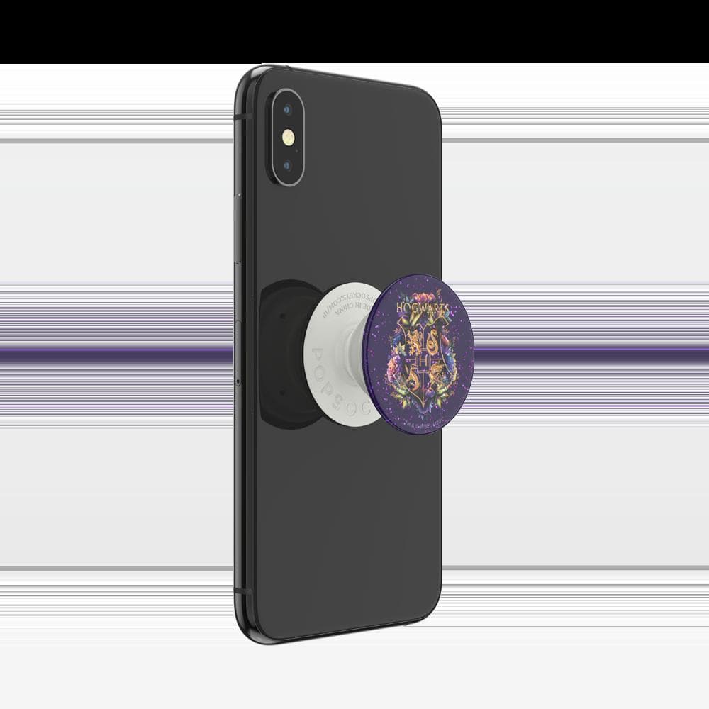 Stabilisateur Support PopGrip Glitter Adhésif Stand et Selfie Hogwarts Floral Blanc Popsockets