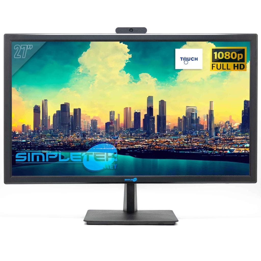 Écran 27" LCD FHD Simpletek FHD Touchscreen con Webcam integrata