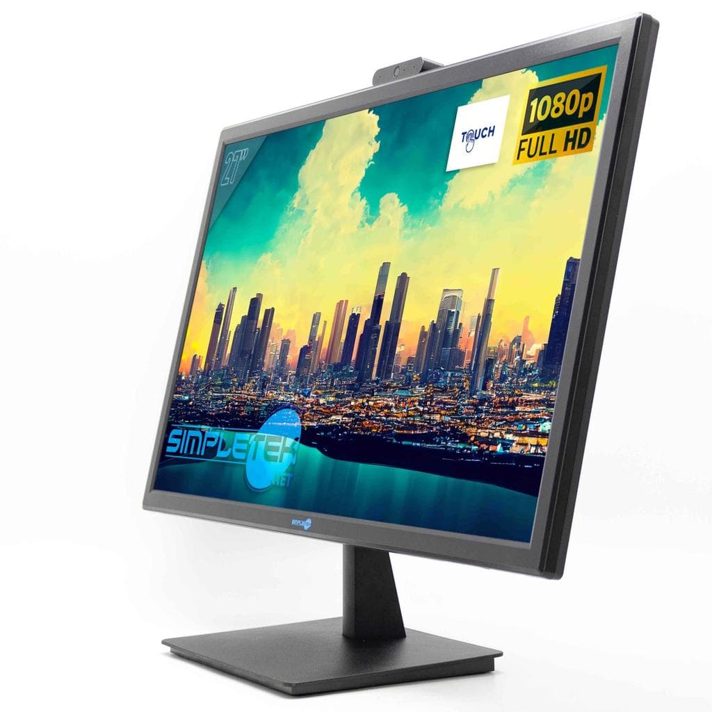 Écran 27" LCD FHD Simpletek FHD Touchscreen con Webcam integrata