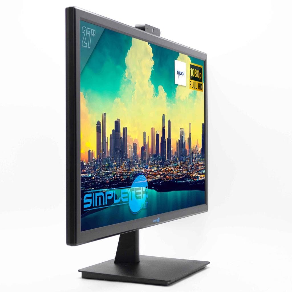Écran 27" LCD FHD Simpletek FHD Touchscreen con Webcam integrata