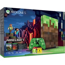 Xbox One S 1000Go - Marron - Edition limitée Minecraft + Minecraft
