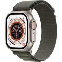 Apple Watch Ultra (2022) GPS + Cellular 49 mm - Titane Titane naturel - Boucle Alpine Vert