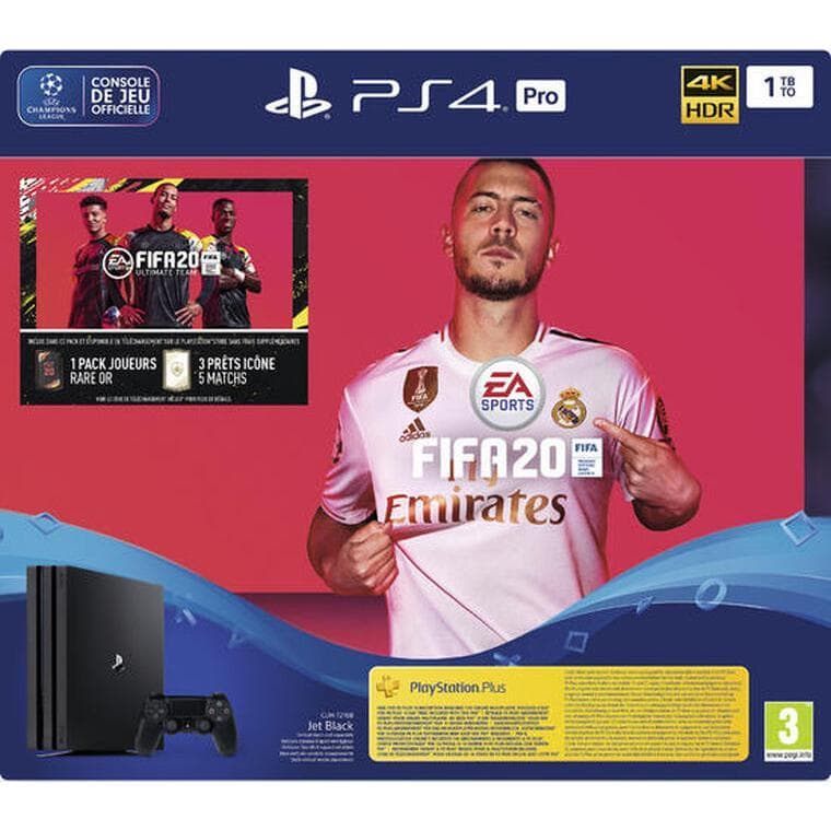 PlayStation 4 Pro 1000GB - Noir + FIFA 20