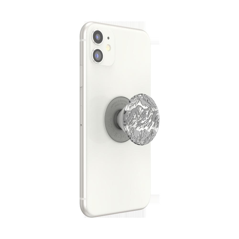 Stabilisateur Support PopGrip Adhésif Stand et Selfie Plant Mountains Gris Popsockets