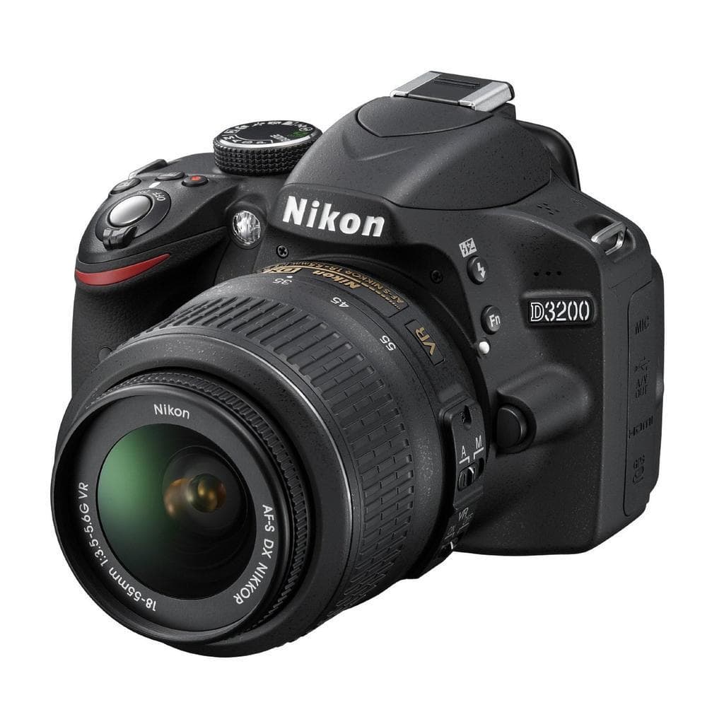 Reflex - Nikon D3200 - Noir + Objectif Nikon AF-S DX Nikkor 18-55 mm f/3.5-5.6GII