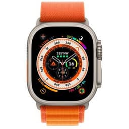 Apple Watch Ultra (2022) GPS + Cellular 49 mm - Titane Titane naturel - Boucle Alpine Orange