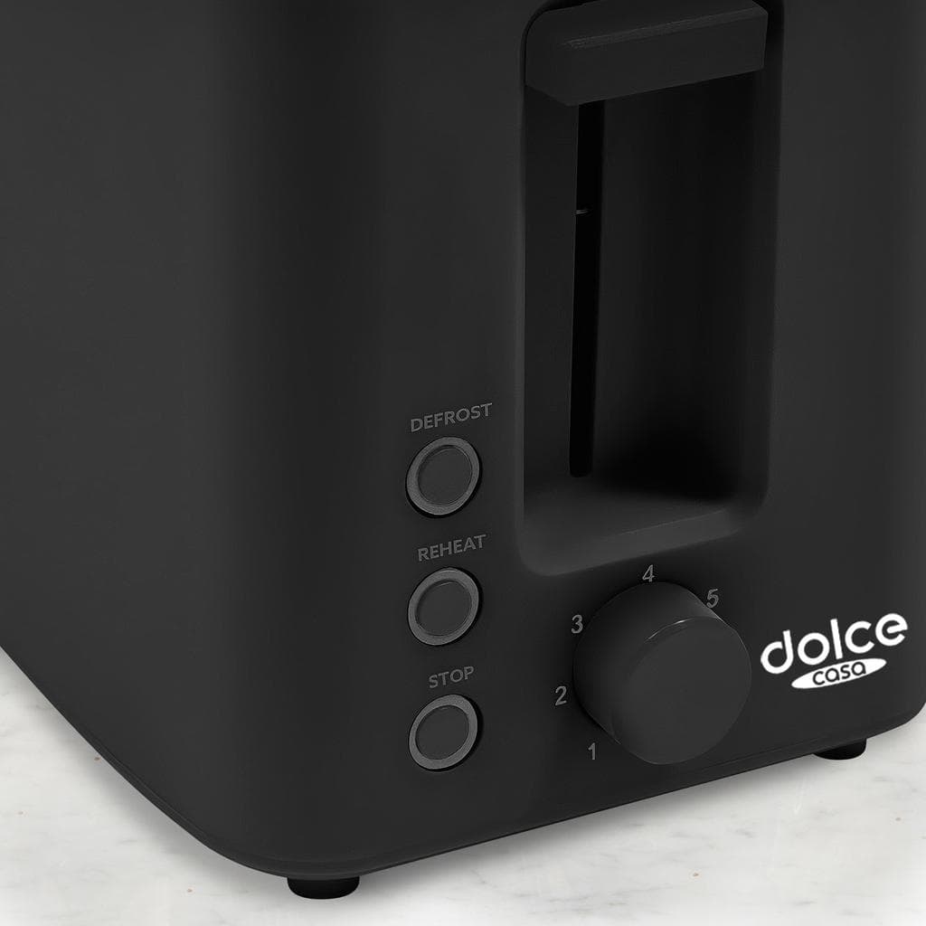 Grille pain Grille-pain Toaster Dolce Casa DC-GP-2 T-DGL-N - 700W, 2 tranches, Décongélation,Thermostat, tiroir à miettes, Noir Mat fentes - Noir
