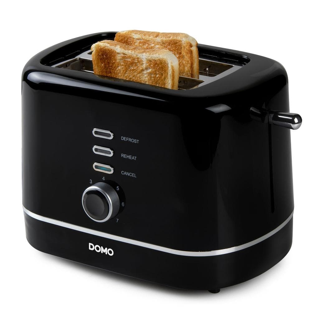 Grille pain Grille-pain Toaster Dolce Casa DC-GP-2 T-DGL-N - 700W, 2 tranches, Décongélation,Thermostat, tiroir à miettes, Noir Mat fentes - Noir