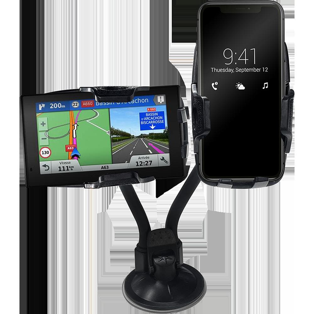 Stabilisateur Bigben Connected Support Voiture Pare-brise 2 en 1 Maintien clip ajustable Noir Bigben